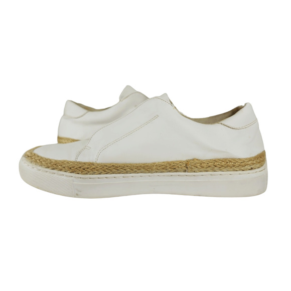 Steve‎ Madden Womens Espadrille Sneakers sz 7 Dasher White Beige Slip On Low Top - Picture 4 of 12